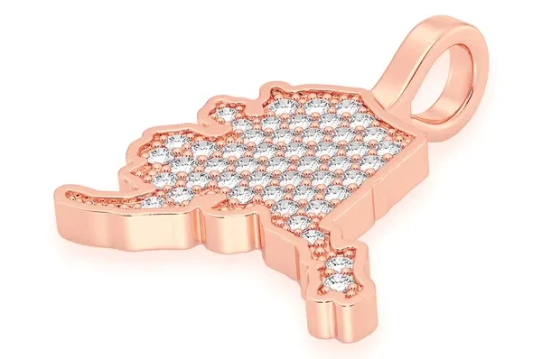 0.20CTW Diamond Alaska State Pendant