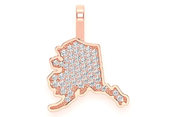 0.20CTW Diamond Alaska State Pendant
