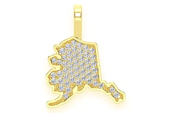 0.20CTW Diamond Alaska State Pendant