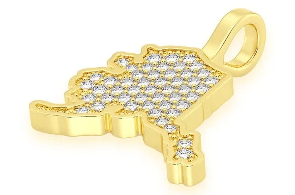 0.20CTW Diamond Alaska State Pendant