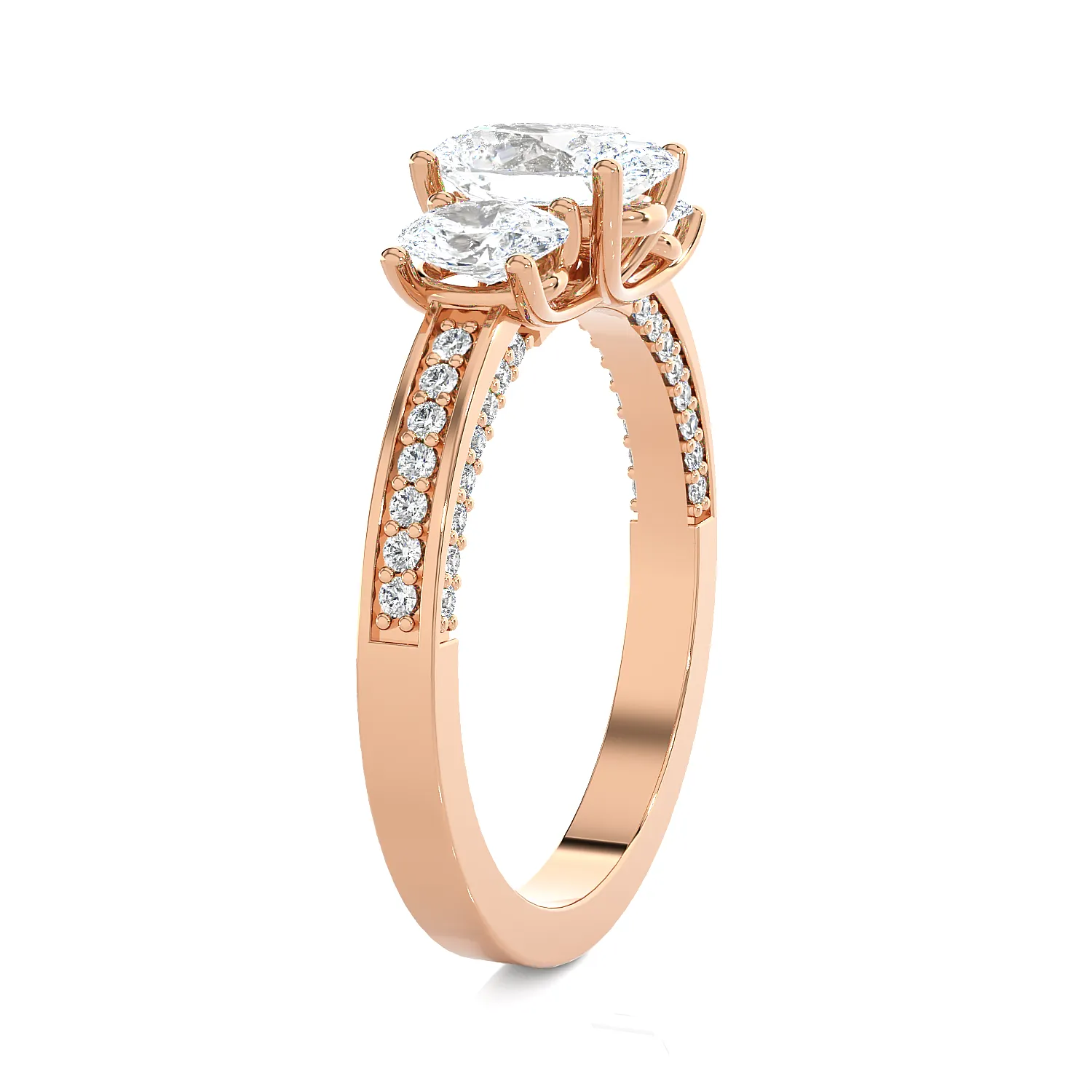 1 3/4 ctw Oval Three Stone Lab Grown Diamond Ring