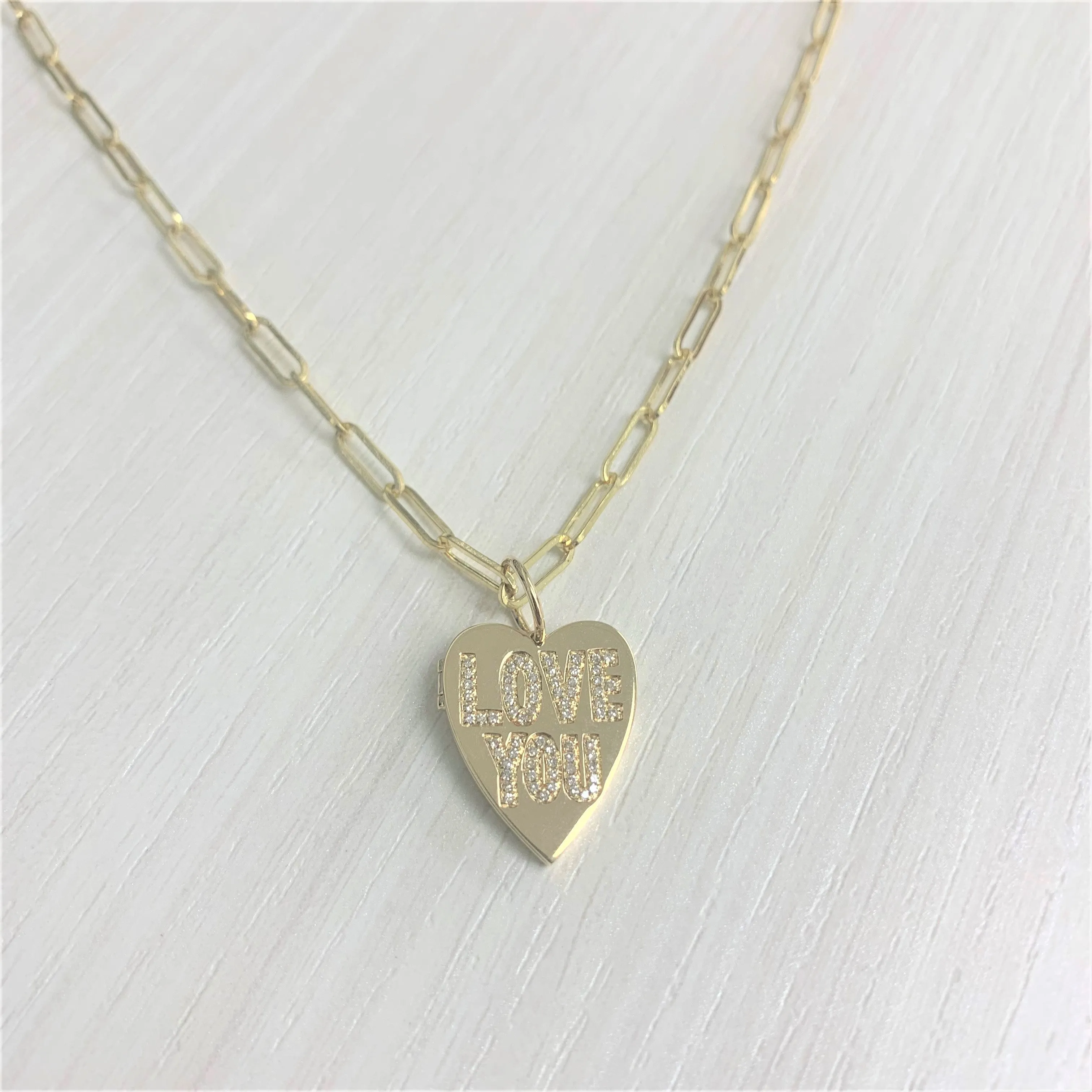 14k Gold & Diamond Heart Charm Locket-0.18 ct.