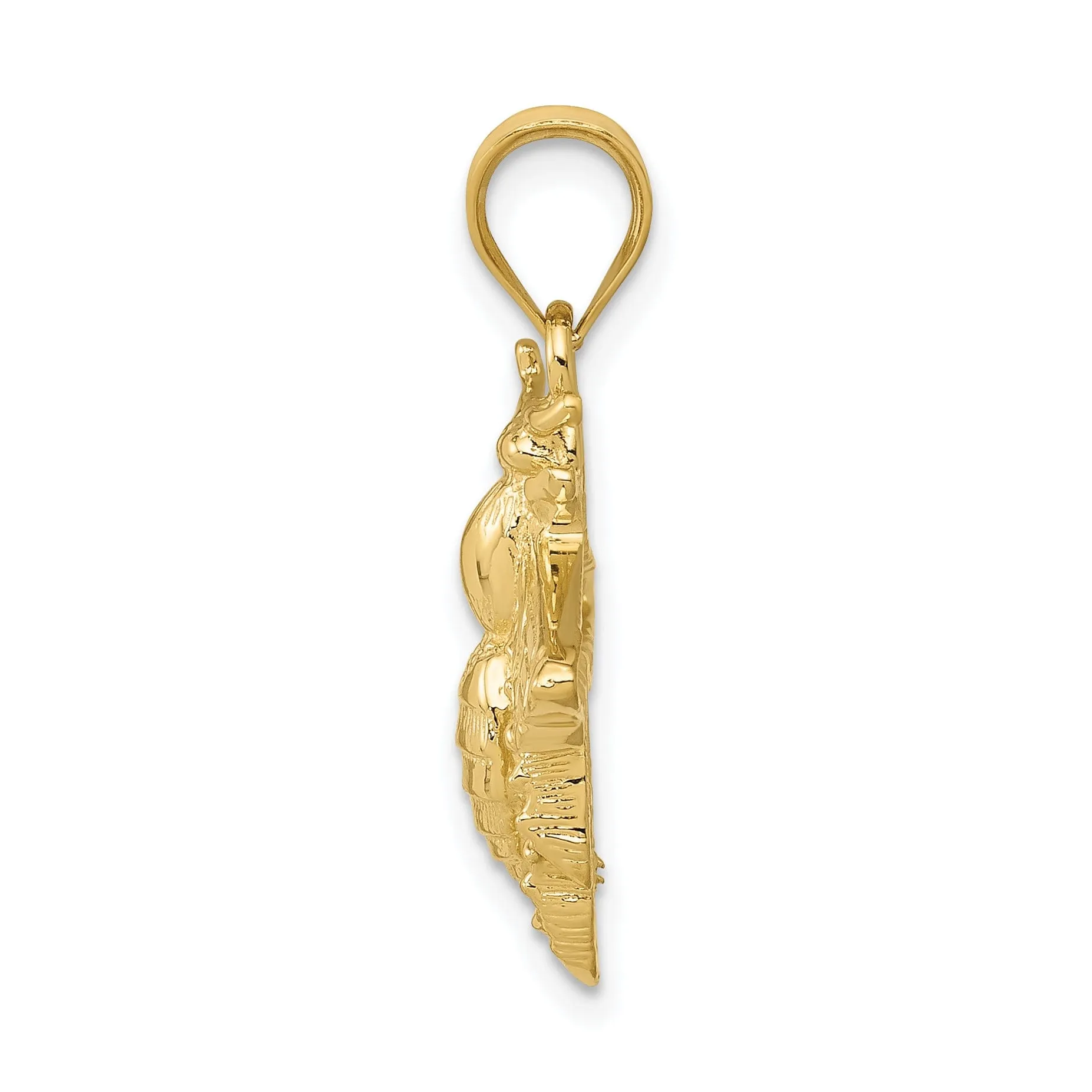 14k Yellow Gold Mens Solid Open-Backed Polished Finish Bumble Bee Charm Pendant