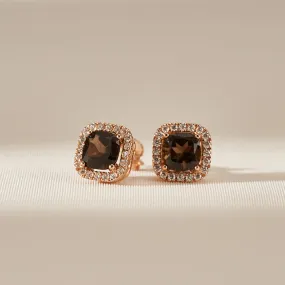 [18K Gold] Peleuche Smokey Quartz Earrings