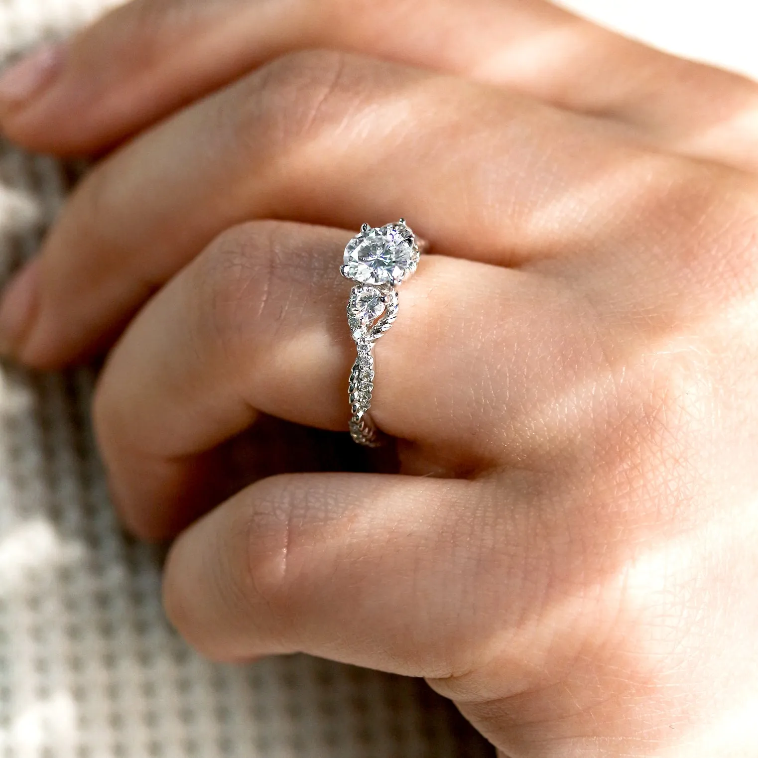 3 Stone Diamond Cobra Ring