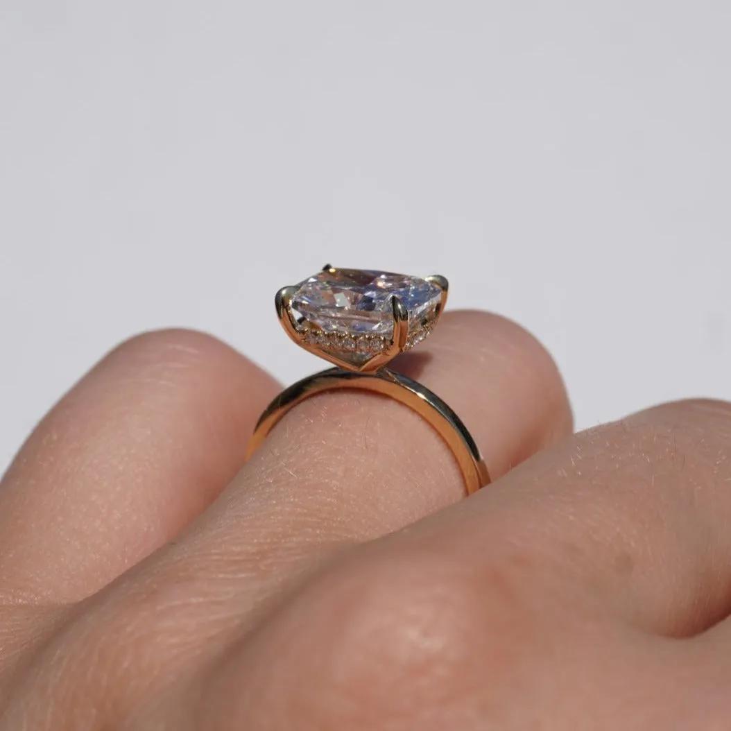 4.50 Carat Lab Cushion East-West Setting