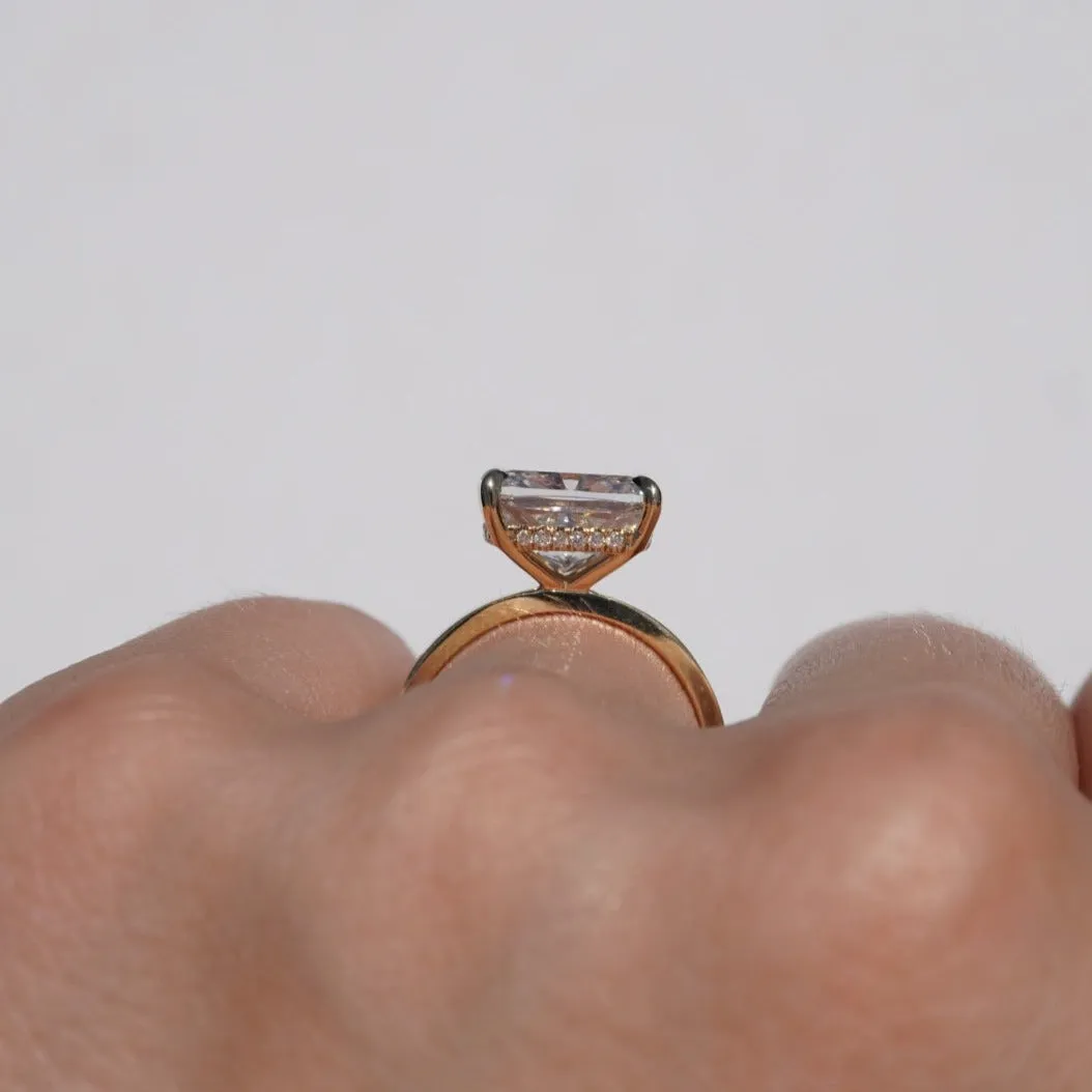 4.50 Carat Lab Cushion East-West Setting