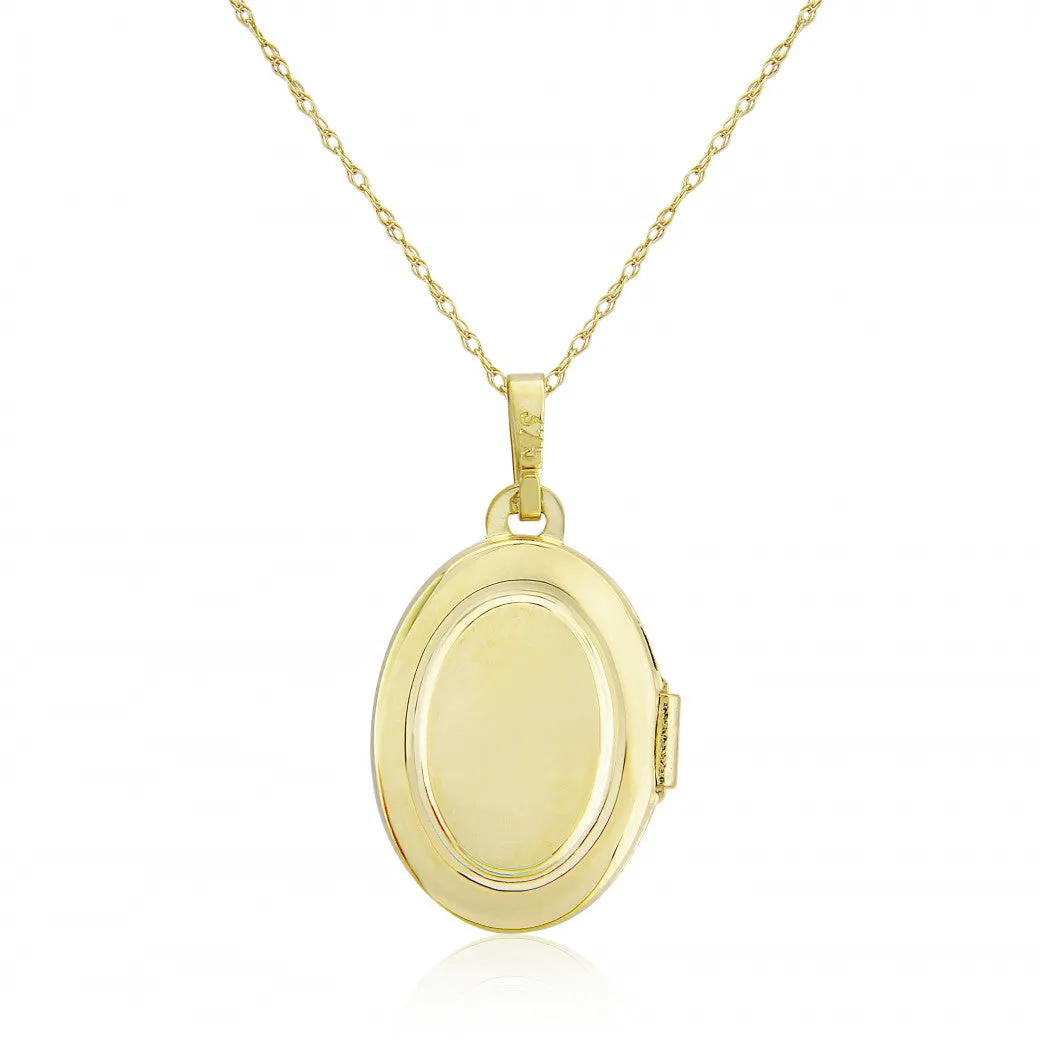 9ct Yellow Gold Oval Locket Necklace