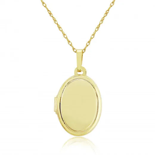 9ct Yellow Gold Oval Locket Necklace