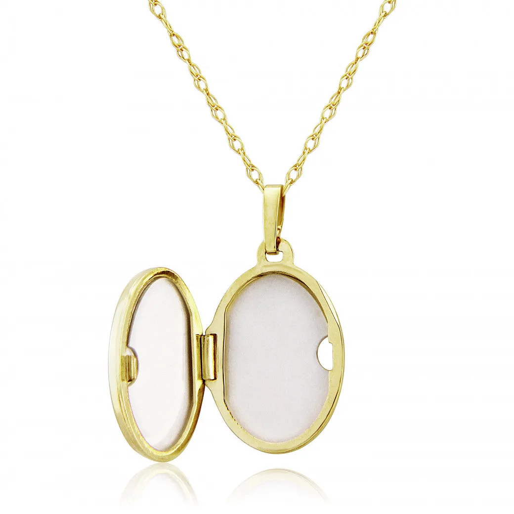 9ct Yellow Gold Oval Locket Necklace