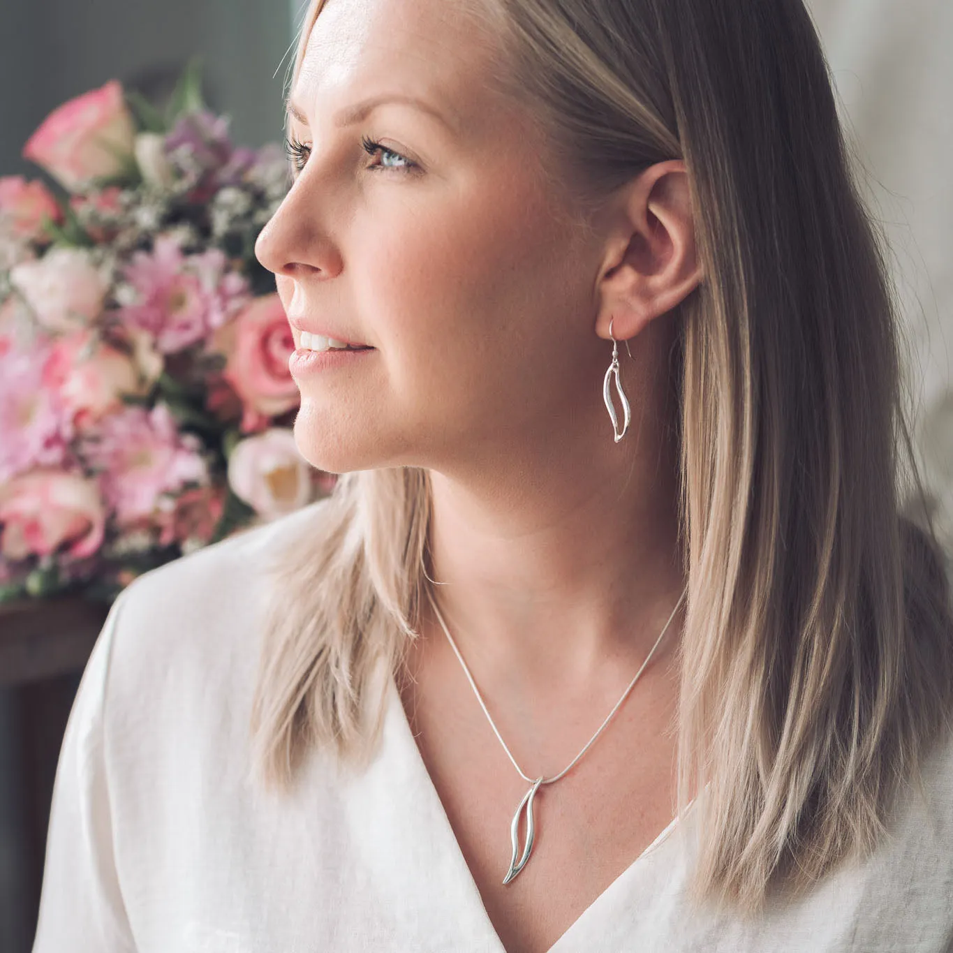 Amy Silver Pendant Necklace