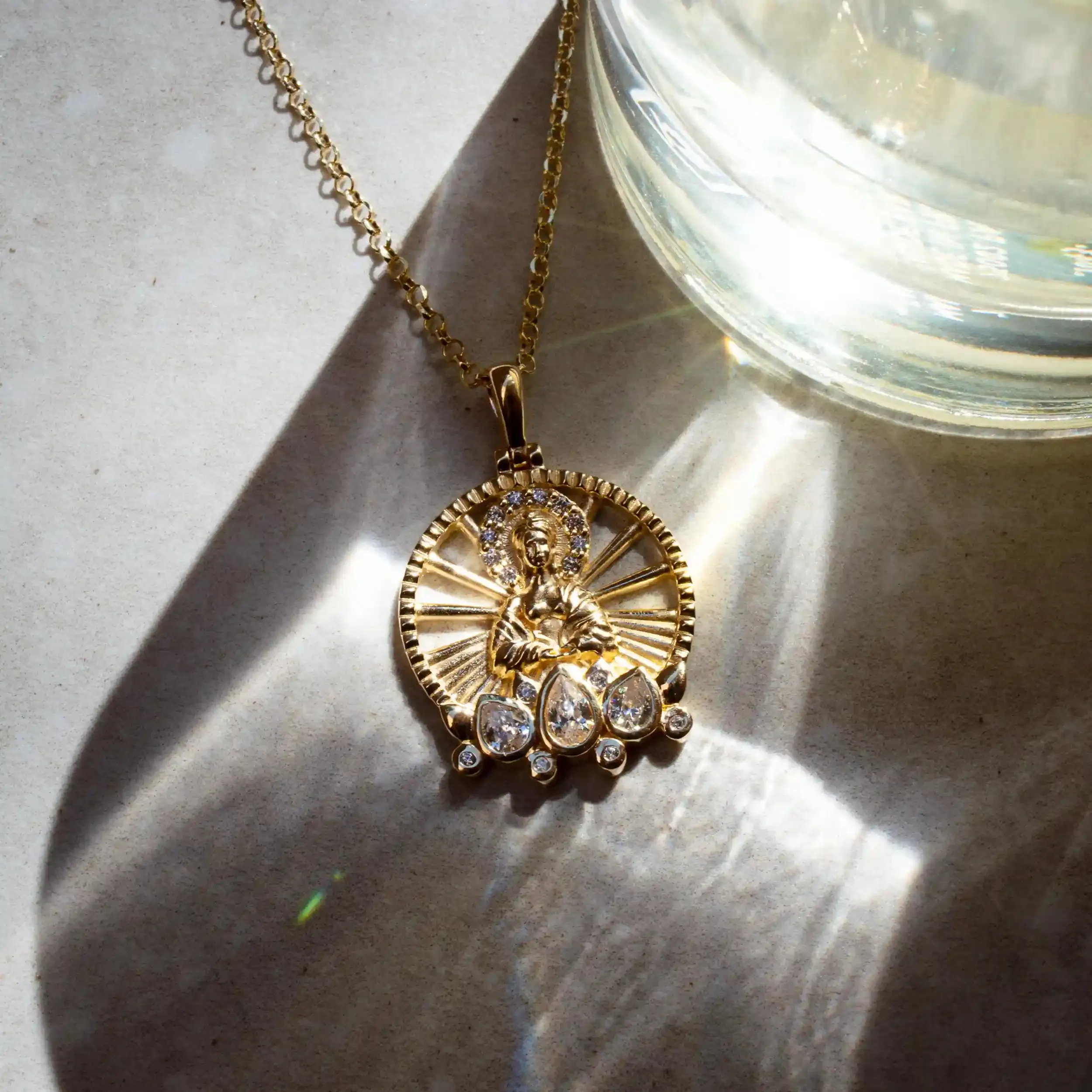 Buddha/Locket Lariat Set