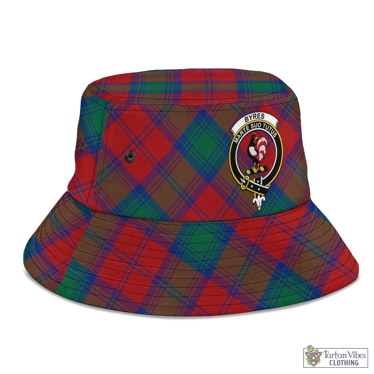 Byres (Byses) Tartan Bucket Hat with Family Crest