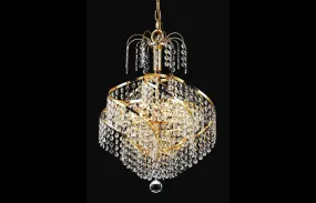 C121-8052D14G/EC - Regency Lighting: Spiral 3 light Gold Pendant Clear Elegant Cut Crystal