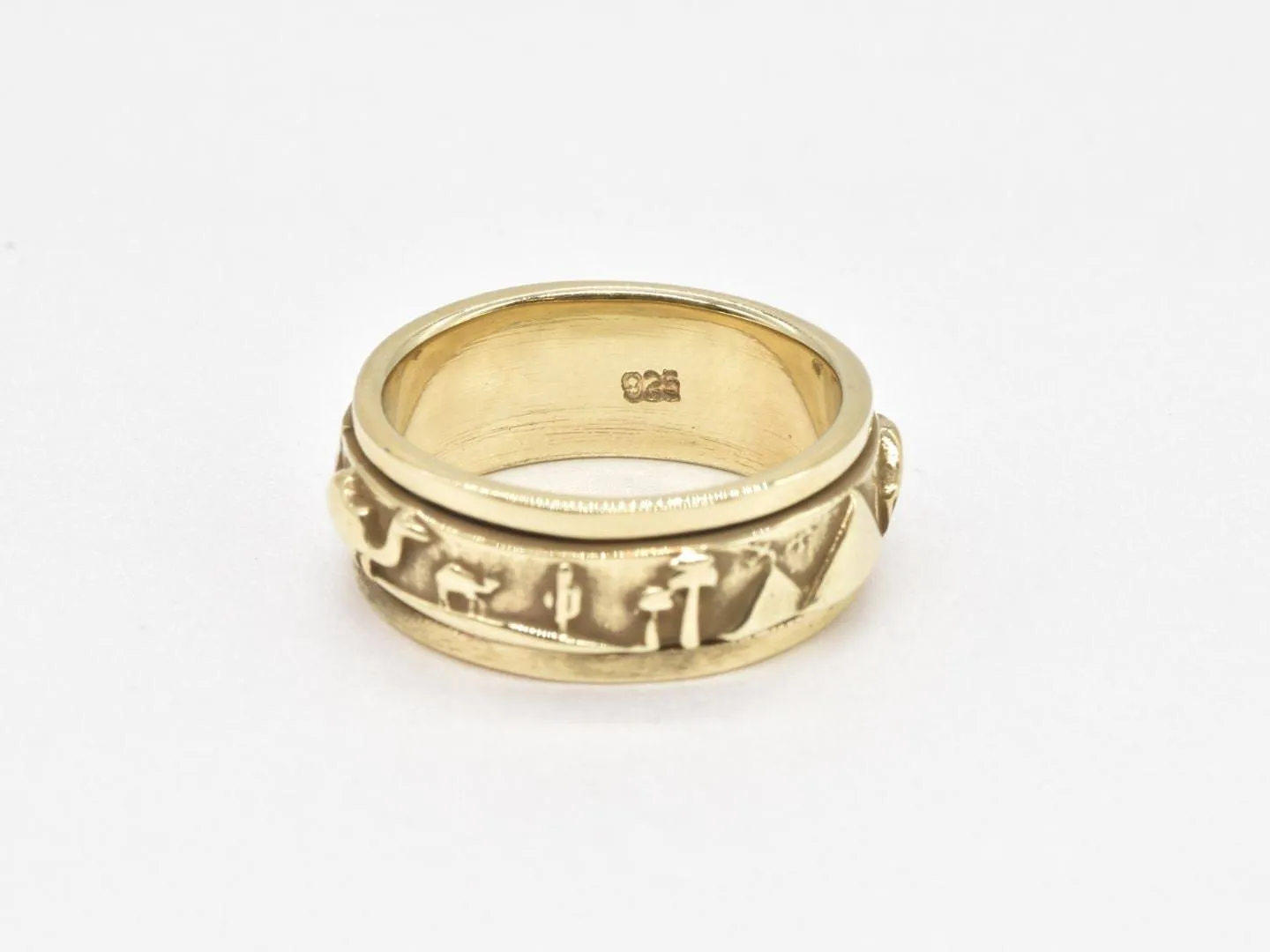 Camel Spinner Ring - Gold Camel Band, Desert Animal Ring