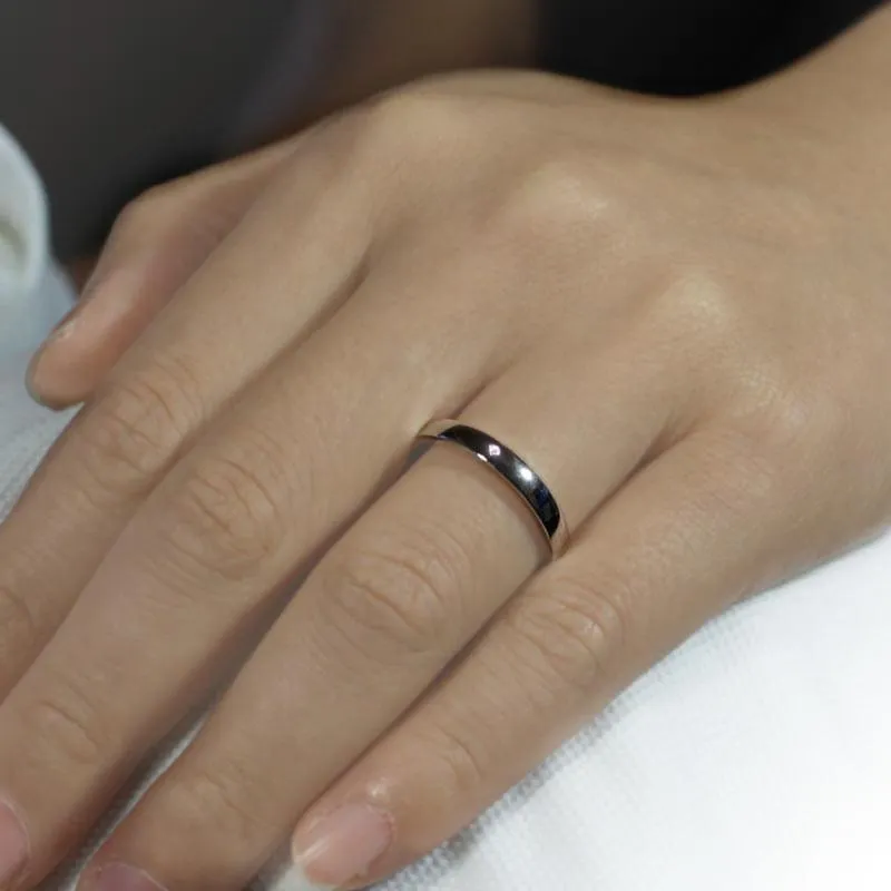 Classic Plain Sterling 925 Silver Wedding Band Ring