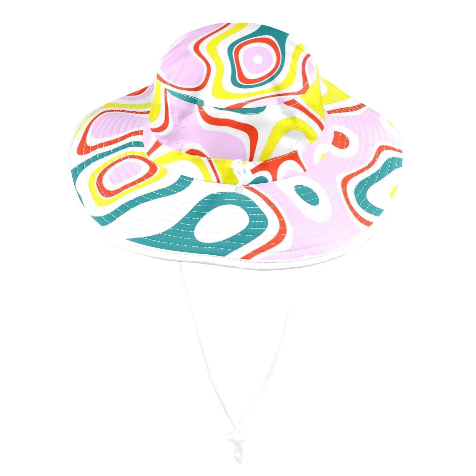 colored splat print 2 Wide Brim Bucket Hat
