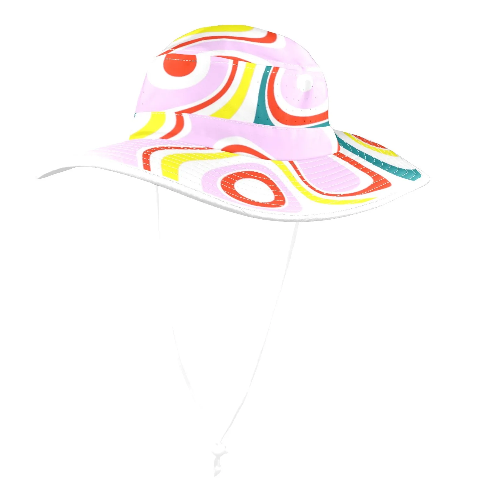 colored splat print 2 Wide Brim Bucket Hat
