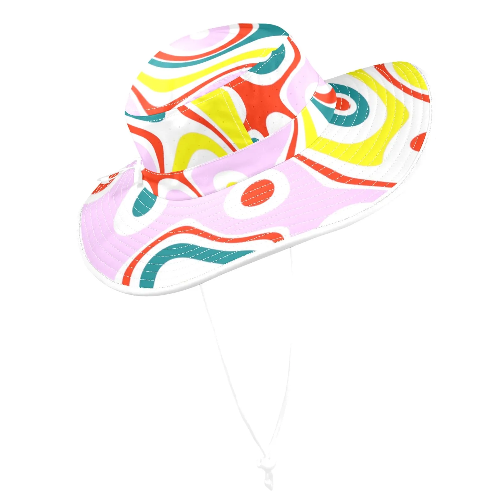 colored splat print 2 Wide Brim Bucket Hat