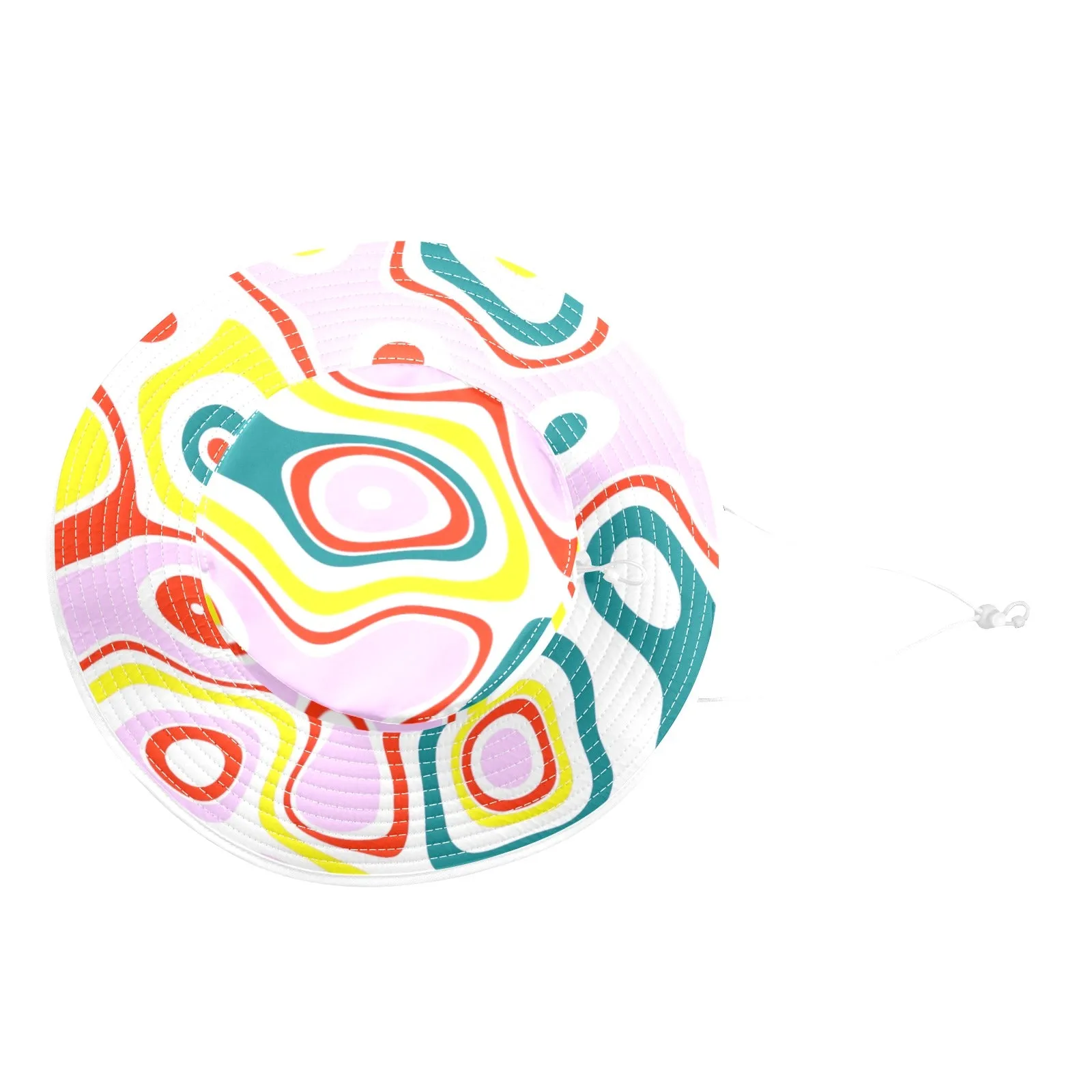 colored splat print 2 Wide Brim Bucket Hat