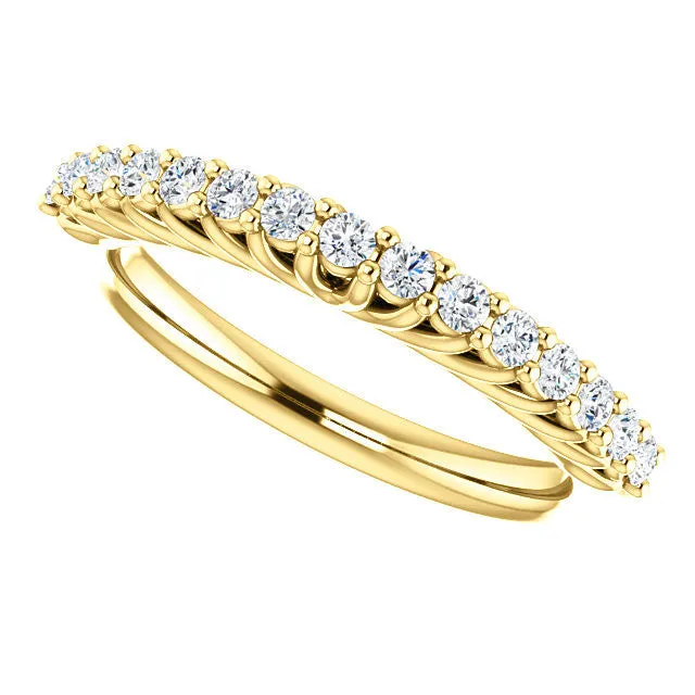 Cubic Zirconia Anniversary Ring Band, Style 05-33 (Customizable Round Prong)