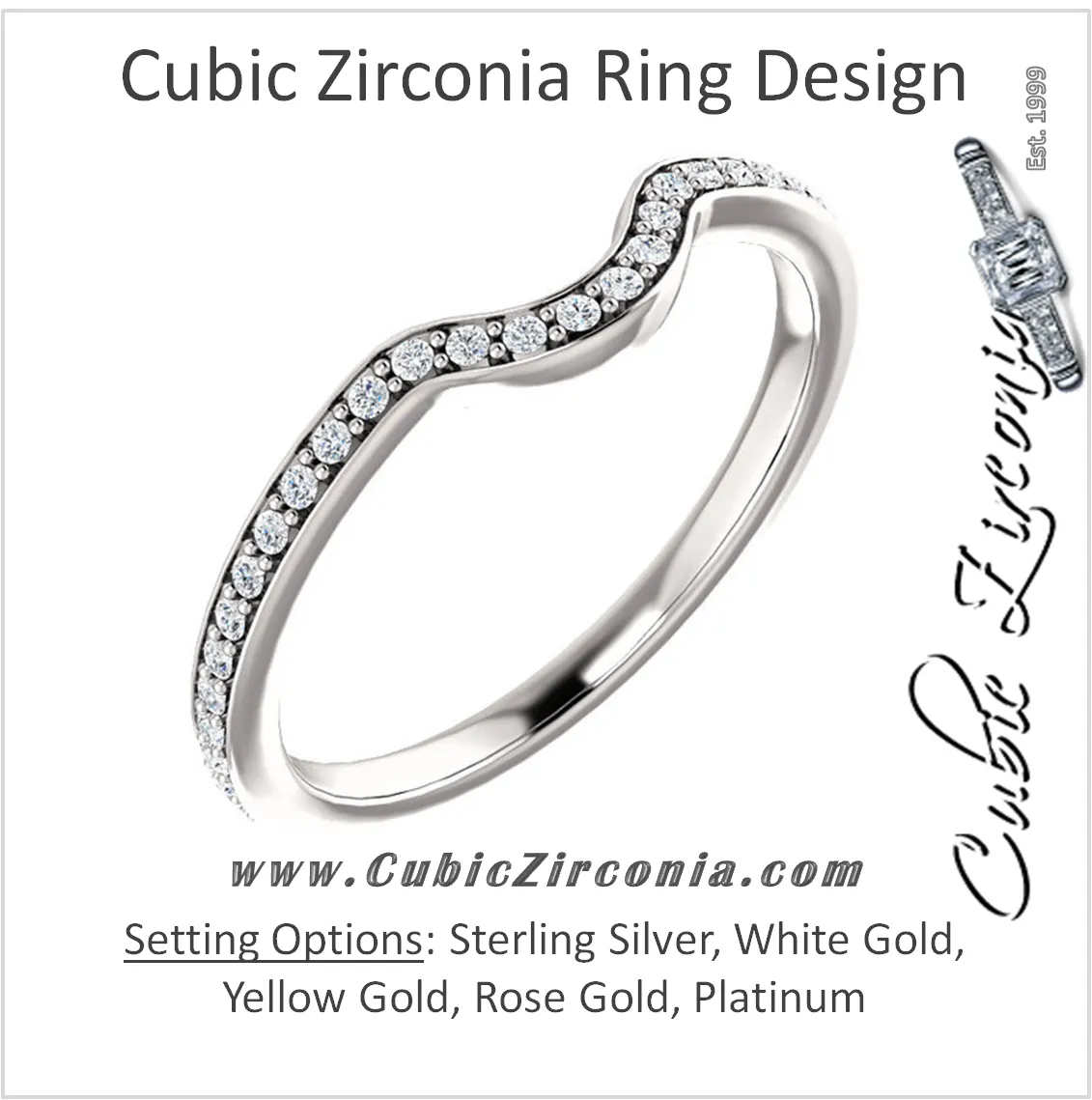 Cubic Zirconia Anniversary Ring Band, Style 122-271 (Bhakti Matching Band)