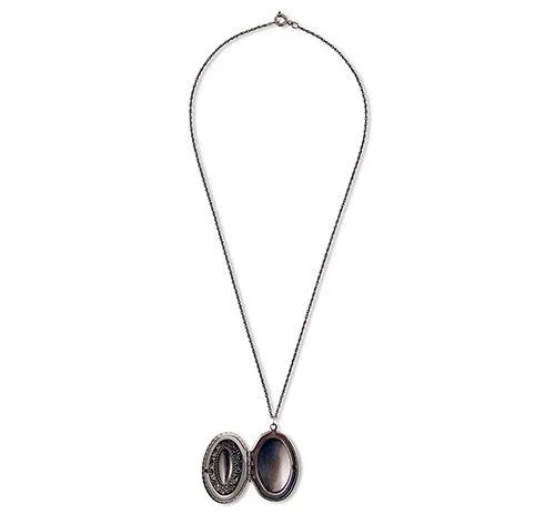 Custom Bouquet Locket - Antique Silver
