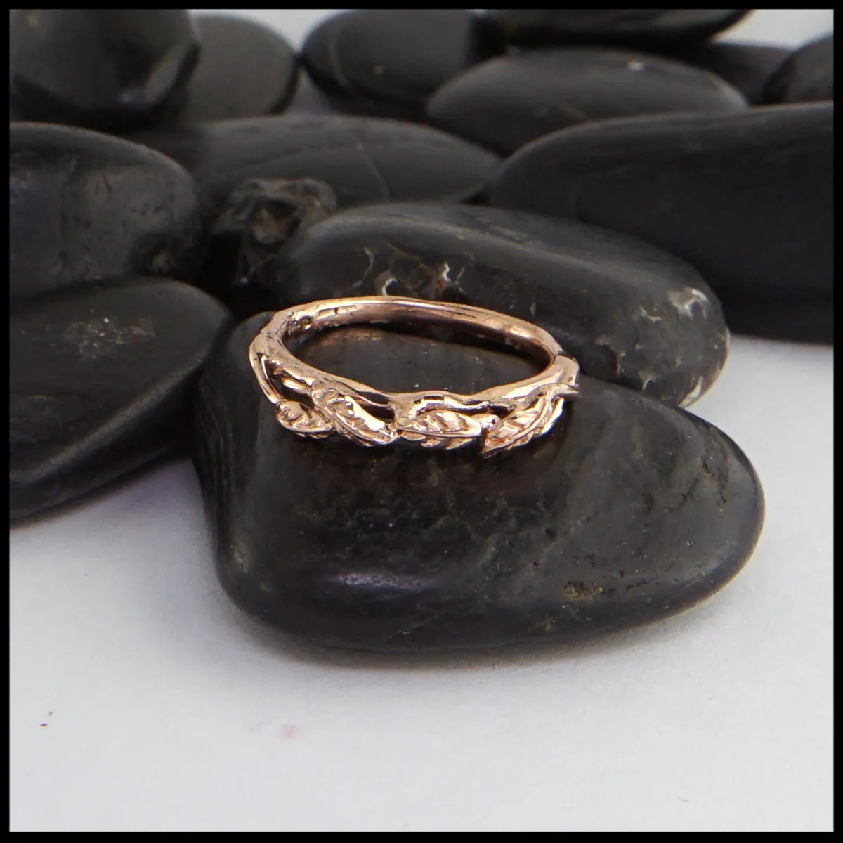 Diamond Leaf and Vine Wedding Set