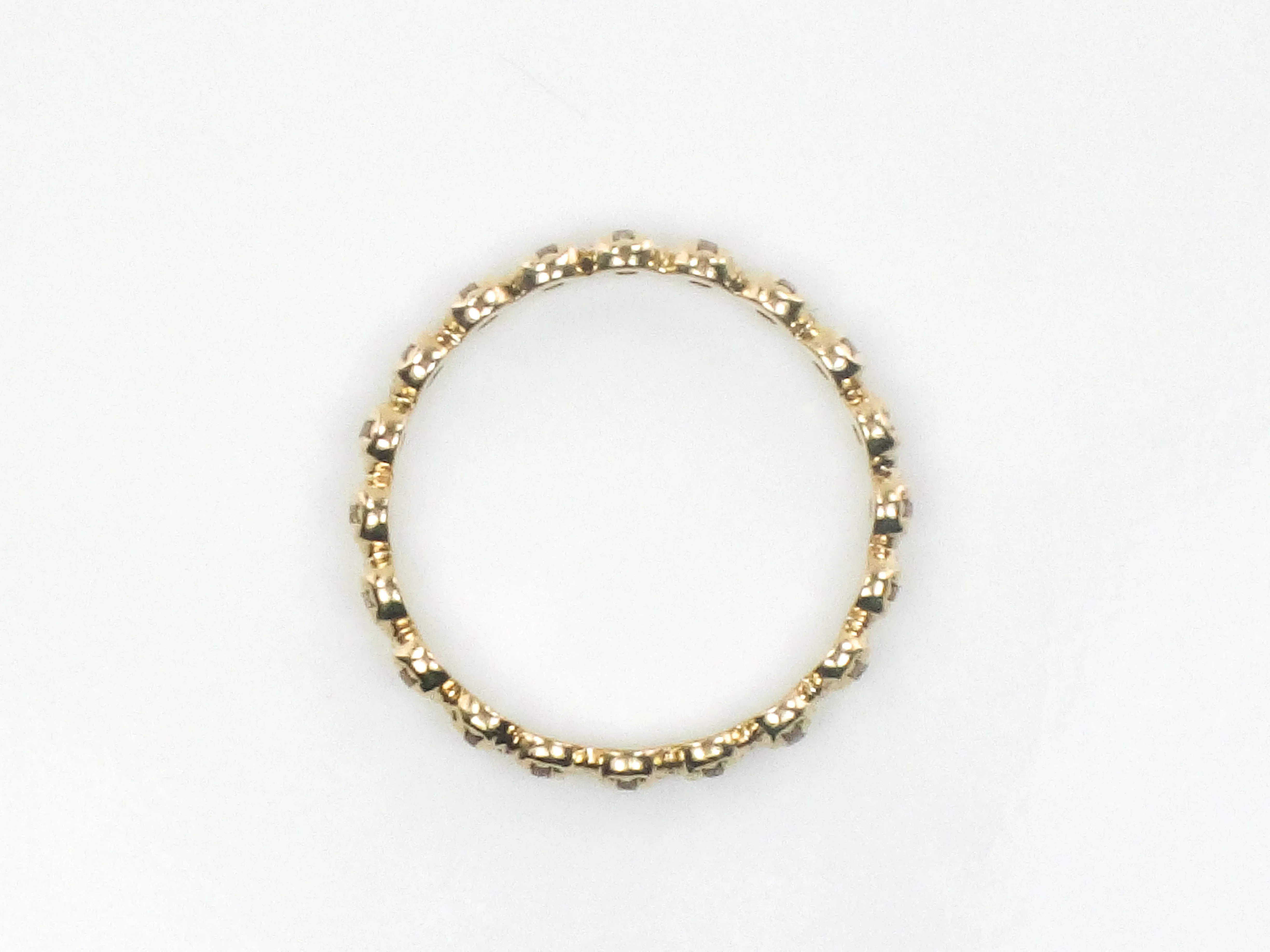 Estate 14k Yellow Gold Diamond Eternity Band, Thin Diamond Wedding Band, Stacking Ring Size 6.25