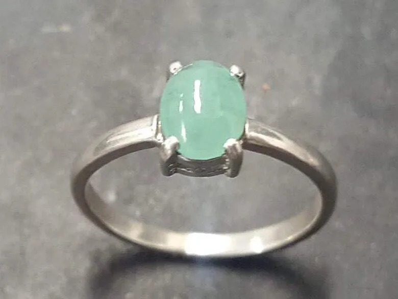 Genuine Emerald Ring - Green Engagement Ring - Emerald Promise Ring