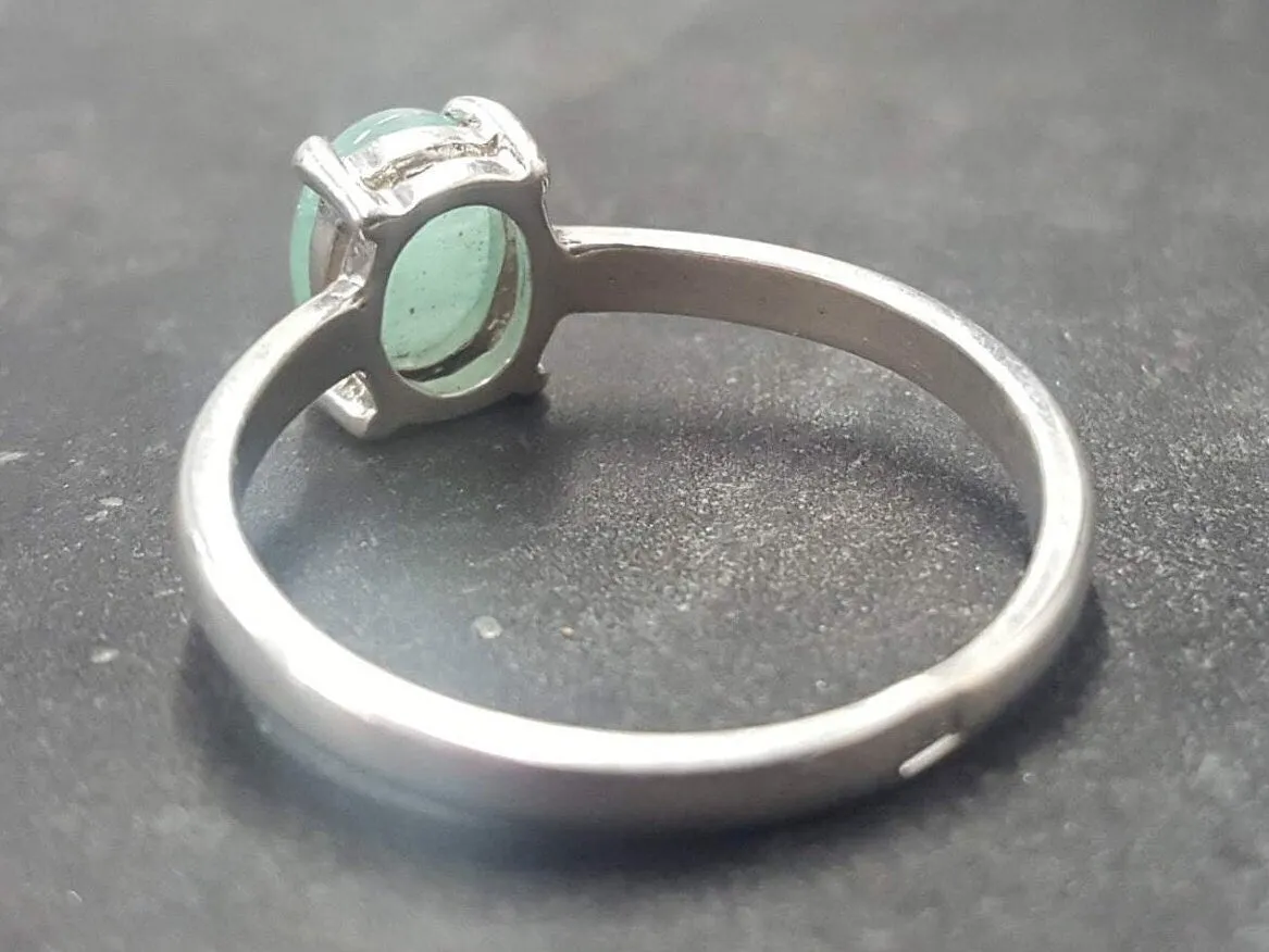 Genuine Emerald Ring - Green Engagement Ring - Emerald Promise Ring