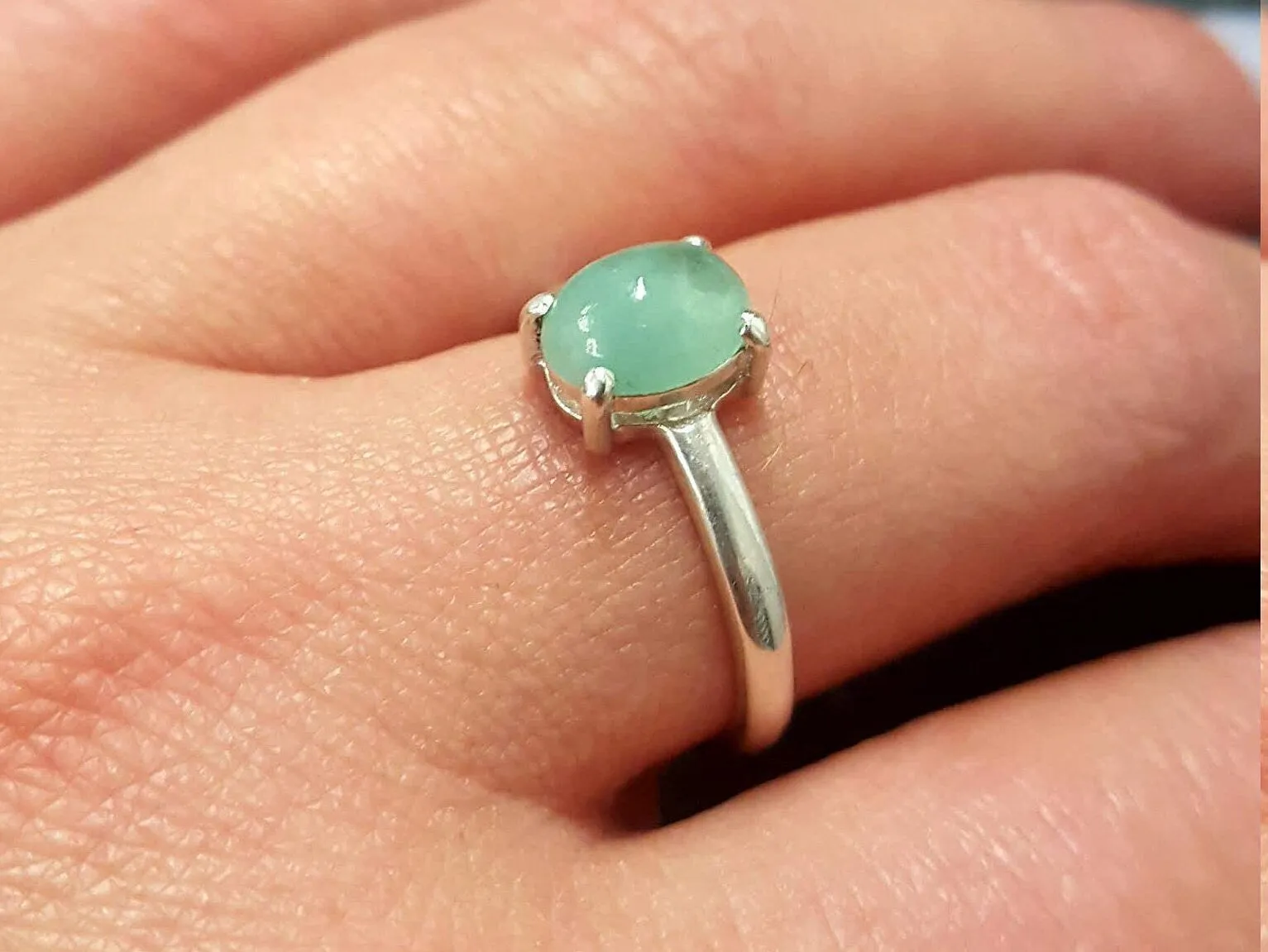 Genuine Emerald Ring - Green Engagement Ring - Emerald Promise Ring