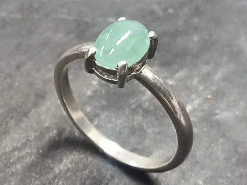 Genuine Emerald Ring - Green Engagement Ring - Emerald Promise Ring