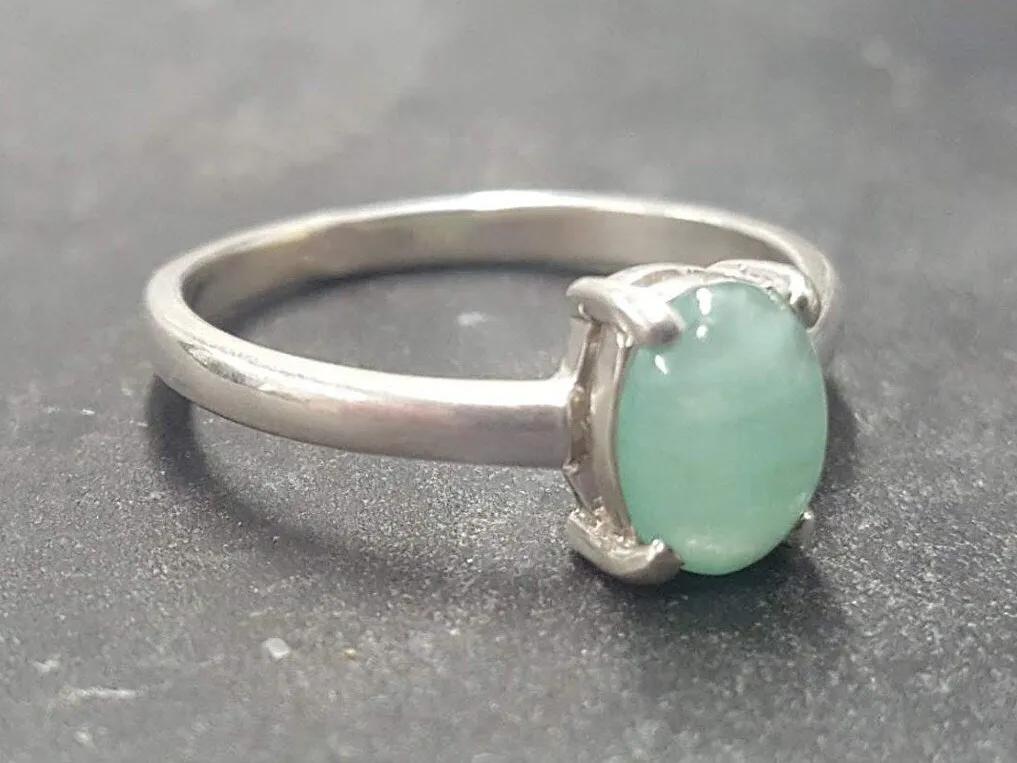 Genuine Emerald Ring - Green Engagement Ring - Emerald Promise Ring
