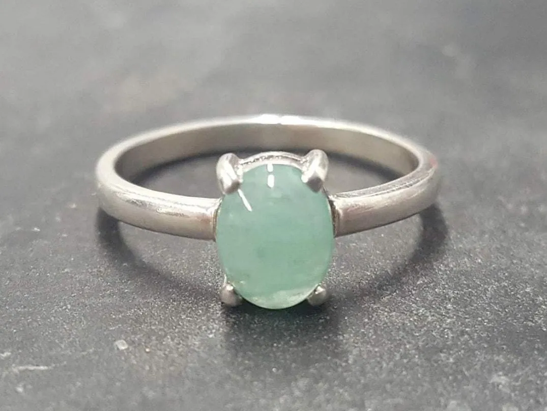 Genuine Emerald Ring - Green Engagement Ring - Emerald Promise Ring