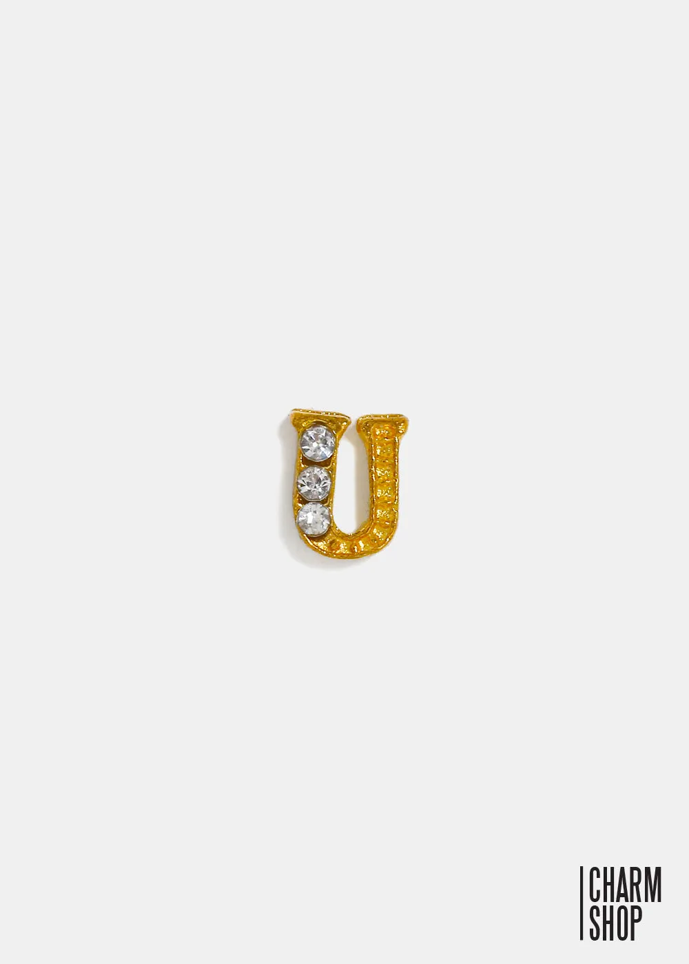 Gold Letter U Locket Charm