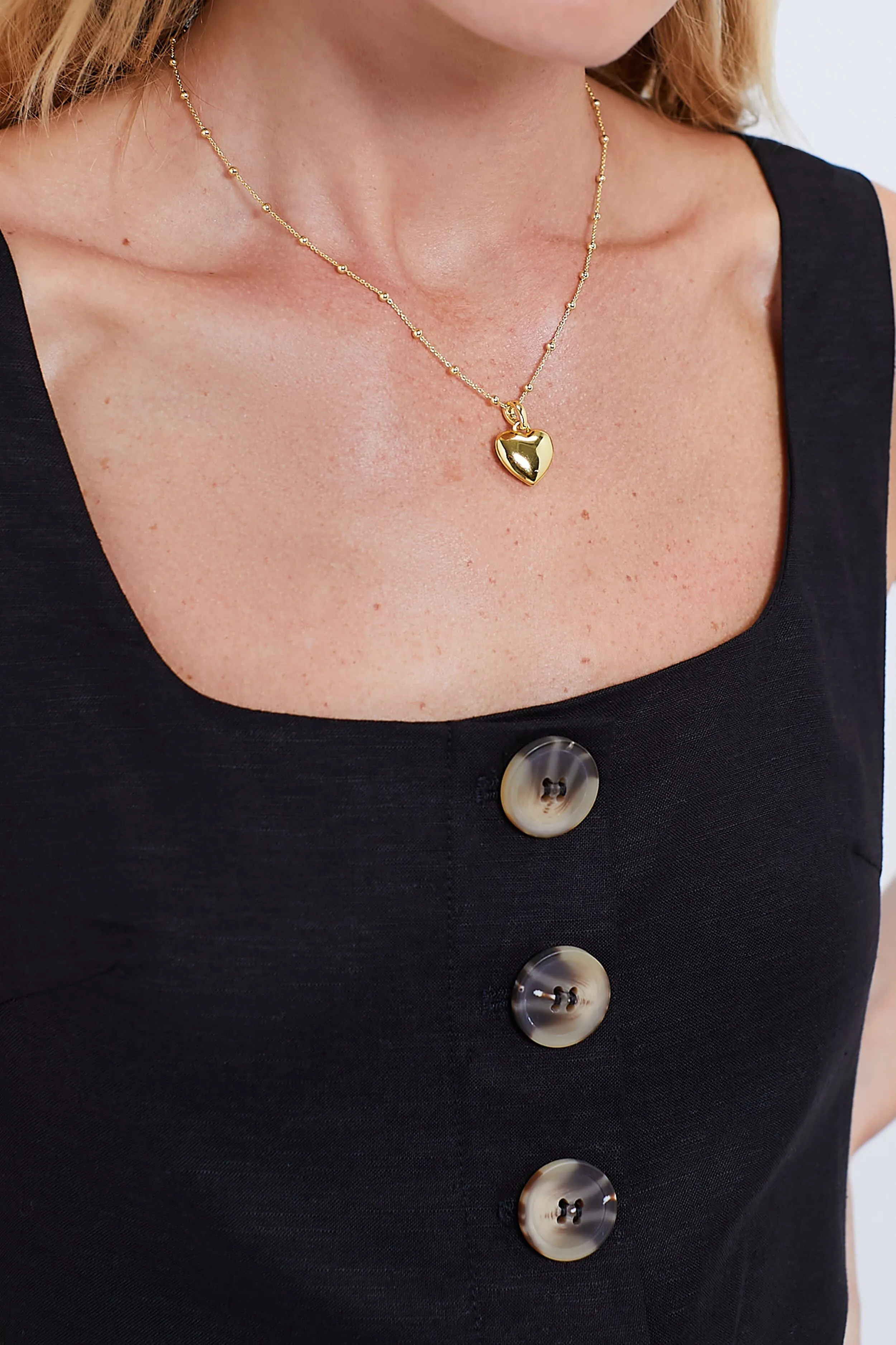 Gold Puffy Heart Mini Locket