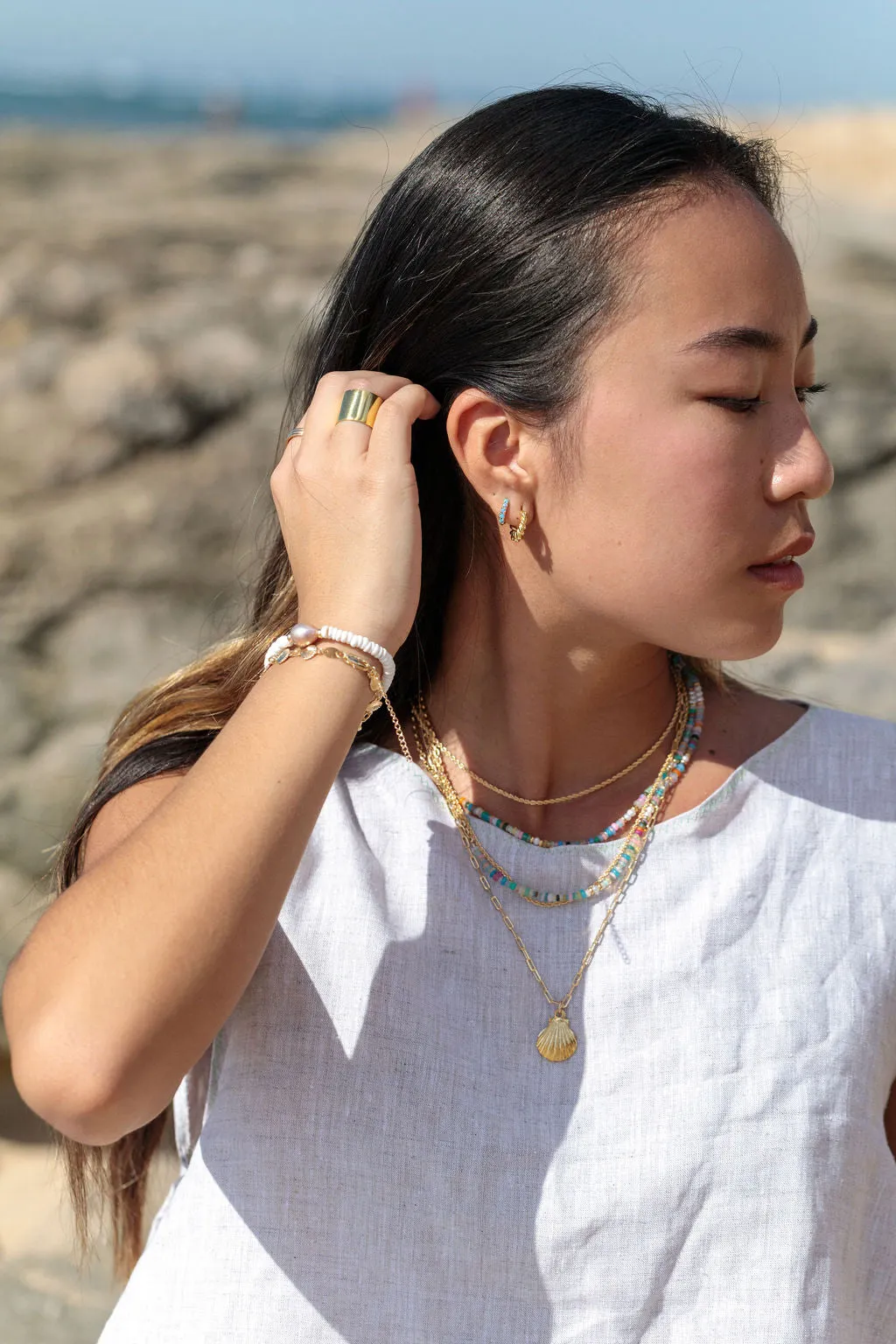 Gold Scallop Shell Necklace - Hoaka