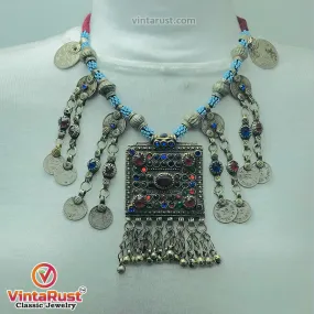 Handmade Beaded Chain Necklace With Long Tassels