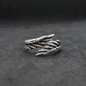 Kayle X - 925 Sterling Silver Wings Adjustable Ring