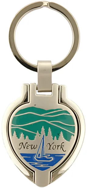 KRNY11 Key Ring Pewter Locket New York State