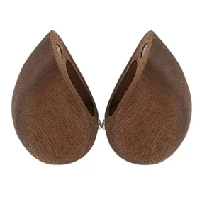 Loom Tree Heart Shaped Walnut Wood Ring Box Organizer Portable double magnet closed
