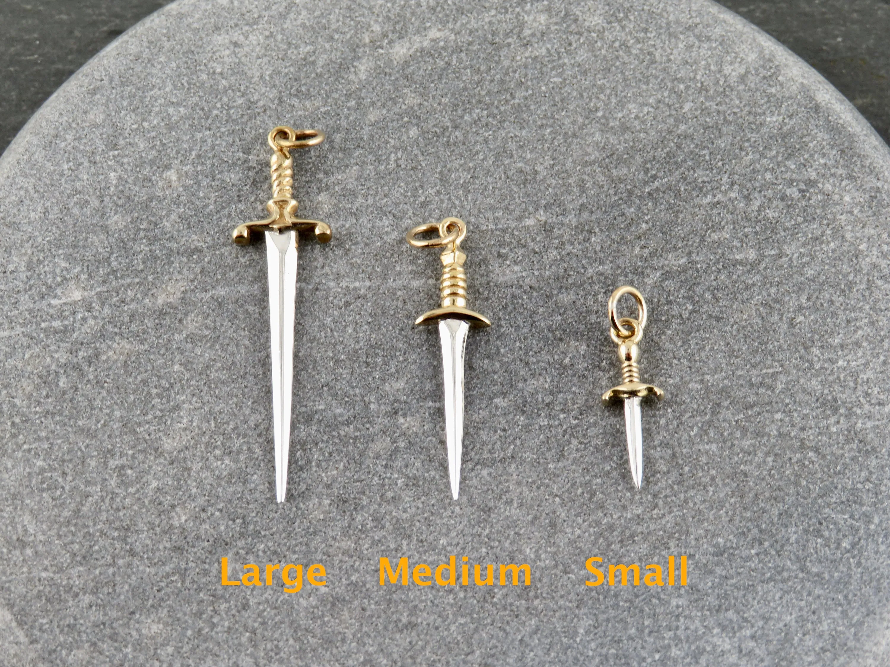 Mixed Metal Dagger Earrings - Medium