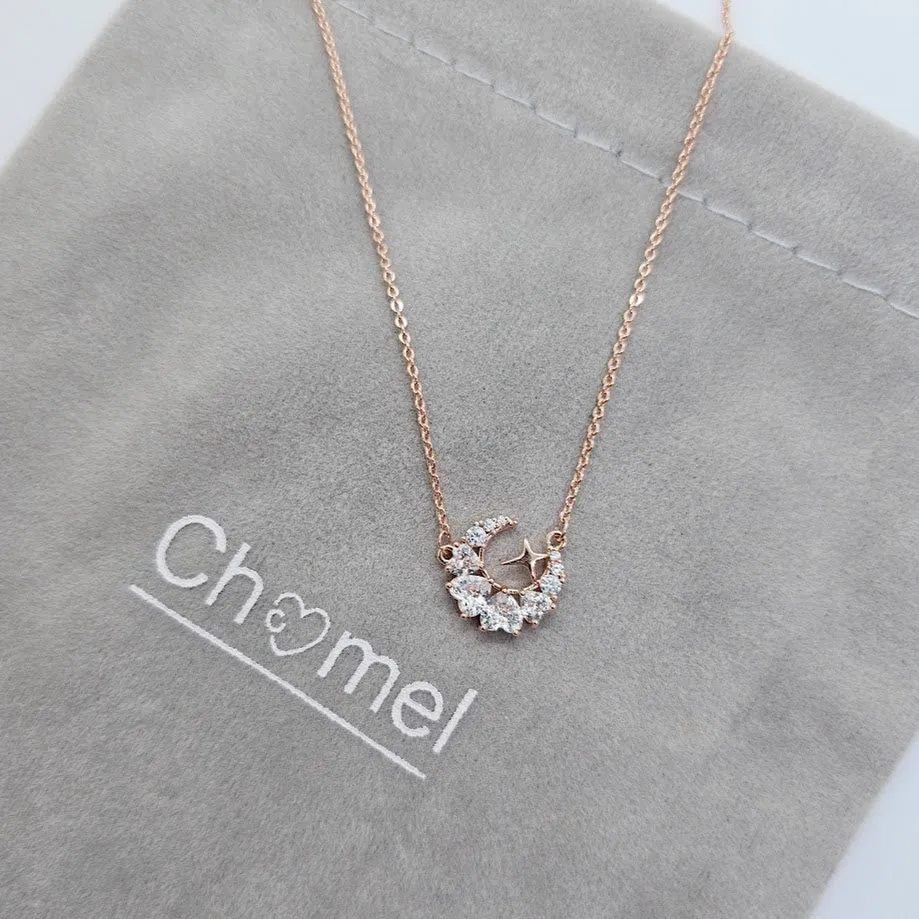 Moon Cubic Zirconia Necklace