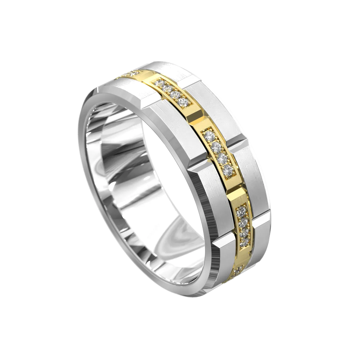 Multi Section Diamond Set Ring