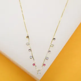 MultiColor CZ Stone Chocker
