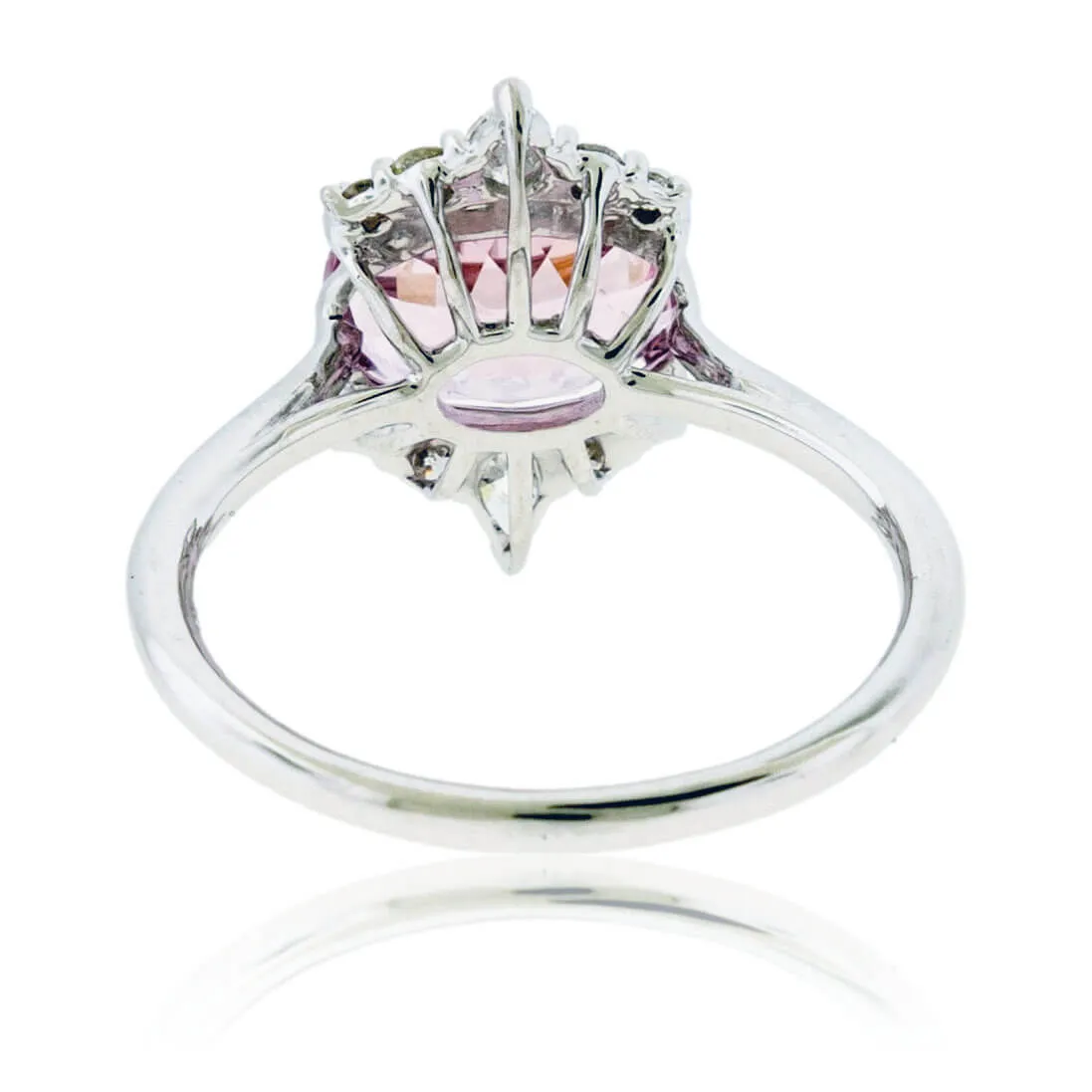 Oval East West Morganite & Diamond Ring