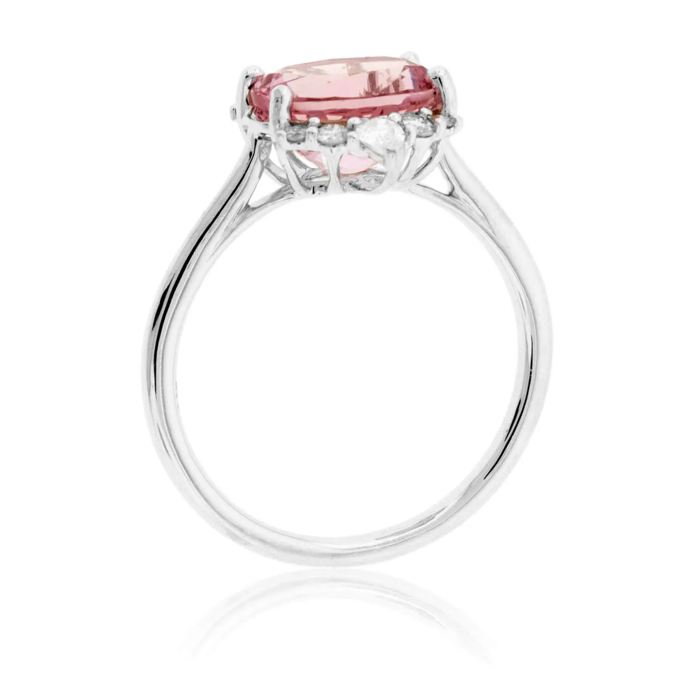 Oval East West Morganite & Diamond Ring