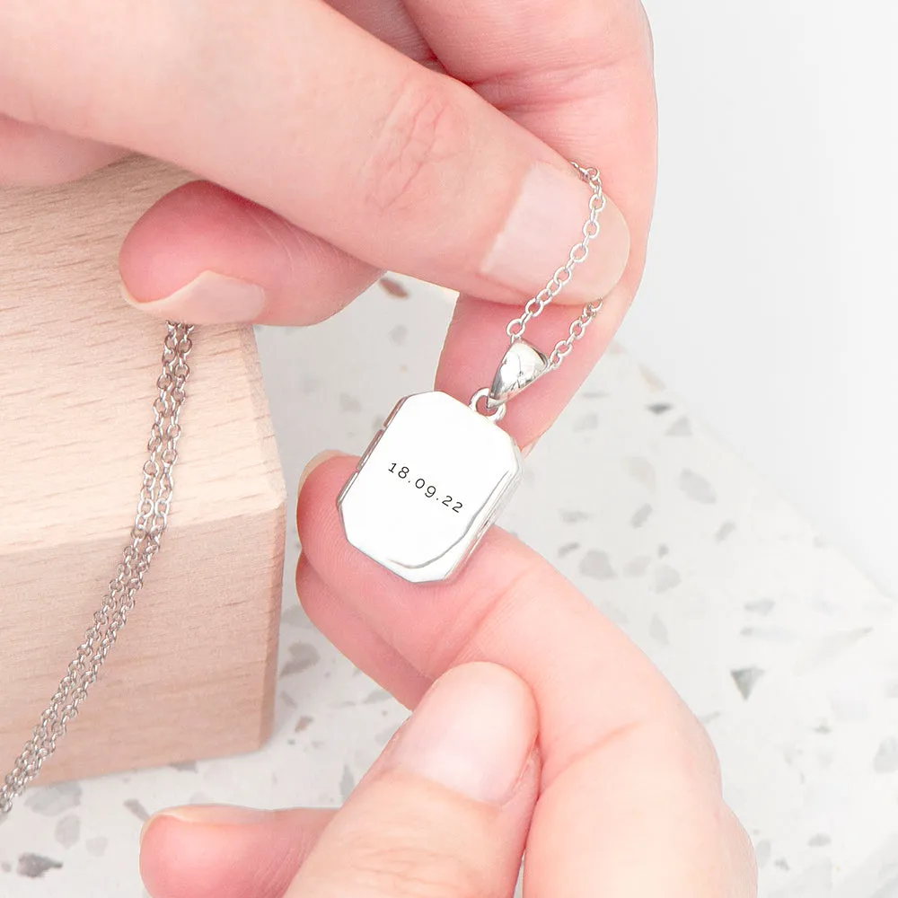 Personalised Rectangular Photo Locket Necklace