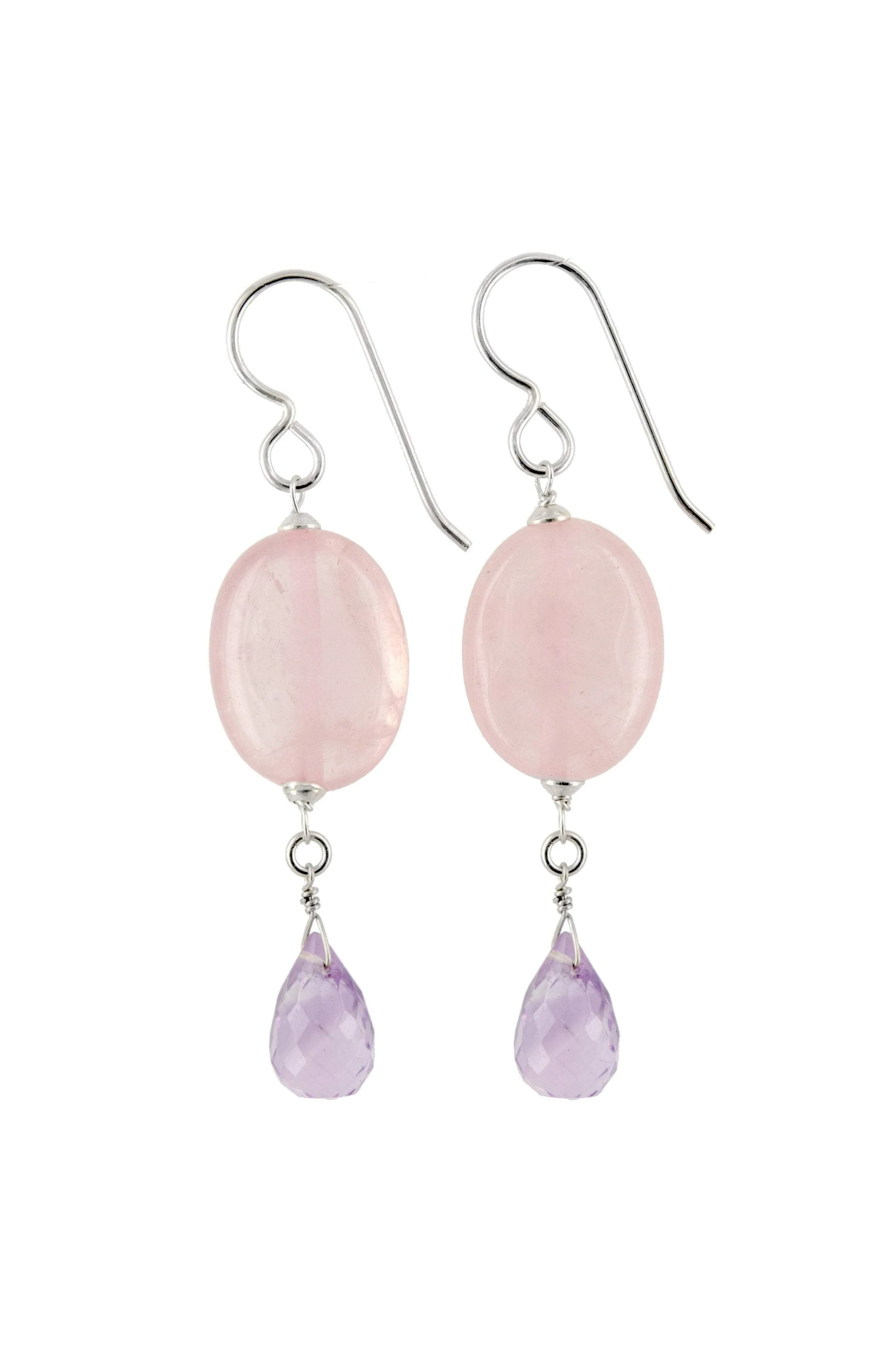 Pink Amethyst, Quartz Handmade Earrings